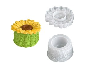 Molde silicona pote tapa girasol 